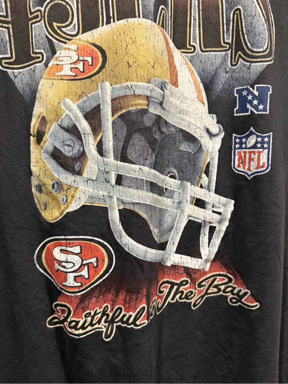 San Francisco 49ers NFL Nfc double graphic big print Black Graphic Tee mens XL image 7